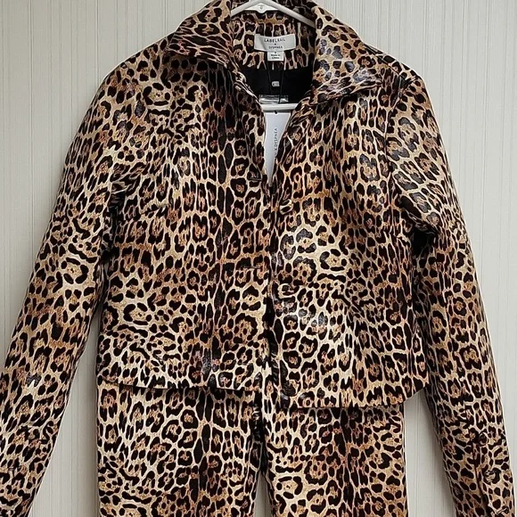 Labelrail X Dyspnea Leopard Print Jacket and Pants Set Womens Sz 8. NWT Indie - Picture 2 of 6